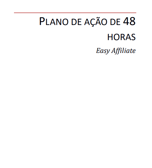 O Plano de Ação de Afiliados de 48 Horas