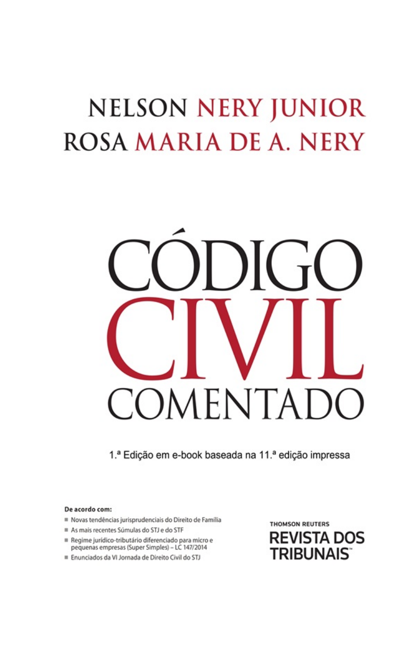Codigo Civil Comentado - Rosa Maria de A. Nery Nelson Nery Junior