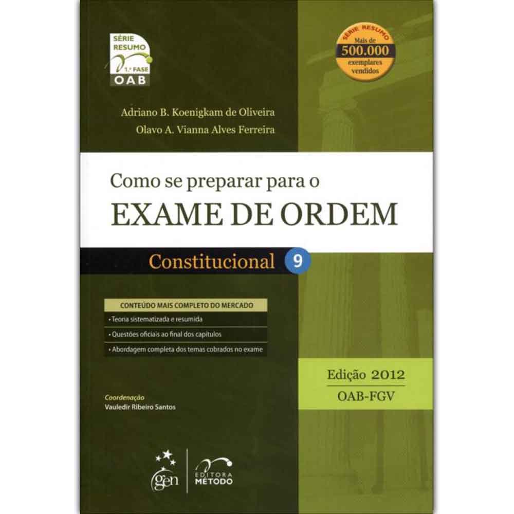 Como Se Preparar Para o Exame de Ordem - Constitucional Volume 9