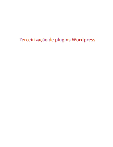 Terceirização de plugins Wordpress