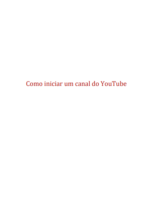 Iniciar canal do YouTube