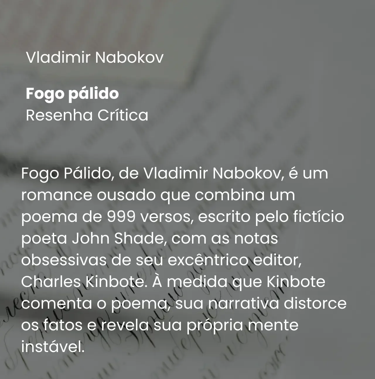 Fogo Pálido- Vladimir Nabokov